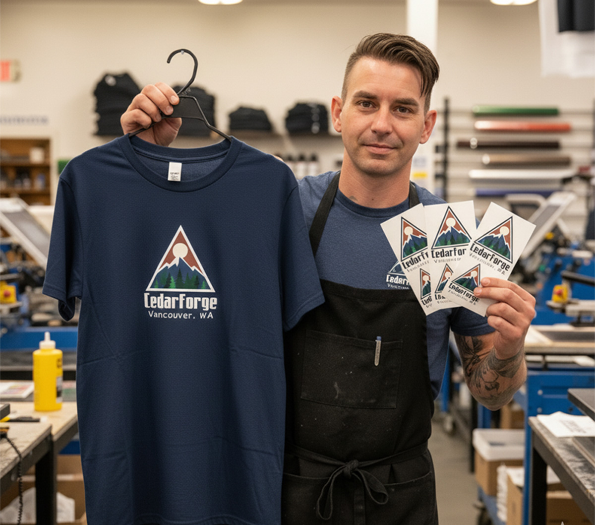 Custom T-shirt screen printing in Vancouver, WA — CedarForge Print Works